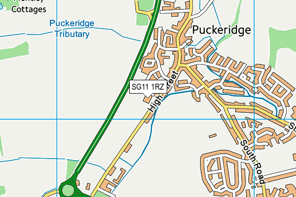 SG11 1RZ map - OS VectorMap District (Ordnance Survey)