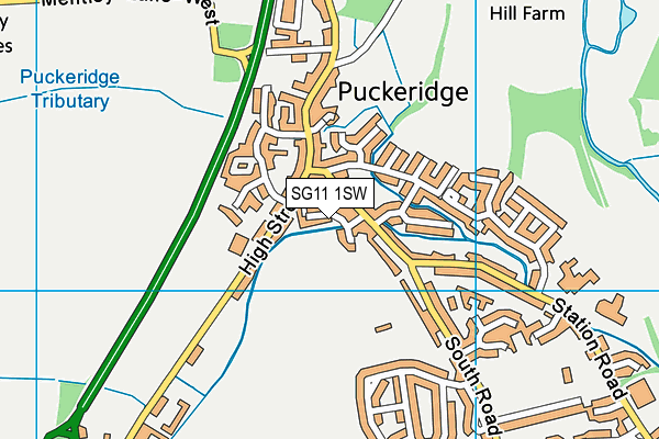 SG11 1SW map - OS VectorMap District (Ordnance Survey) SG11 1SW map - OS VectorMap District (Ordnance Survey)