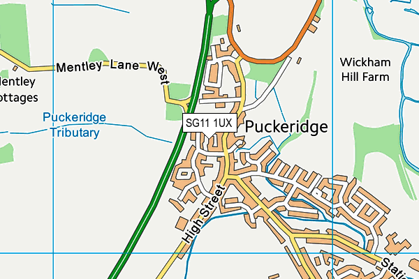SG11 1UX map - OS VectorMap District (Ordnance Survey) SG11 1UX map - OS VectorMap District (Ordnance Survey)