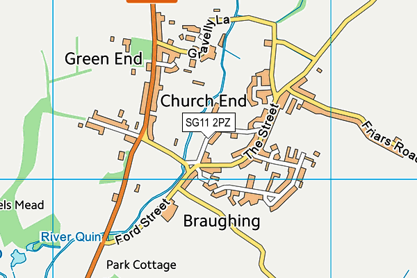 SG11 2PZ map - OS VectorMap District (Ordnance Survey) SG11 2PZ map - OS VectorMap District (Ordnance Survey)