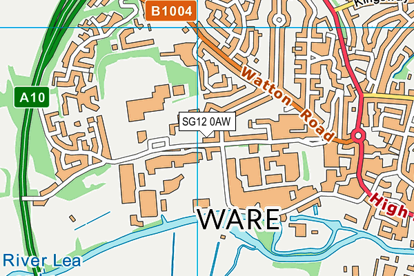 SG12 0AW map - OS VectorMap District (Ordnance Survey) SG12 0AW map - OS VectorMap District (Ordnance Survey)