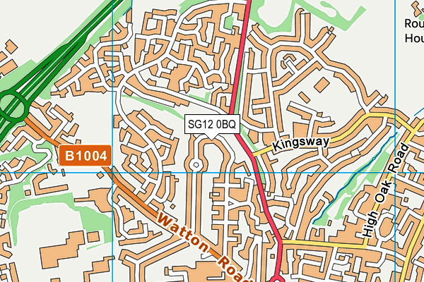 SG12 0BQ map - OS VectorMap District (Ordnance Survey) SG12 0BQ map - OS VectorMap District (Ordnance Survey)