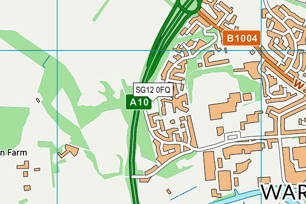 SG12 0FQ map - OS VectorMap District (Ordnance Survey) SG12 0FQ map - OS VectorMap District (Ordnance Survey)