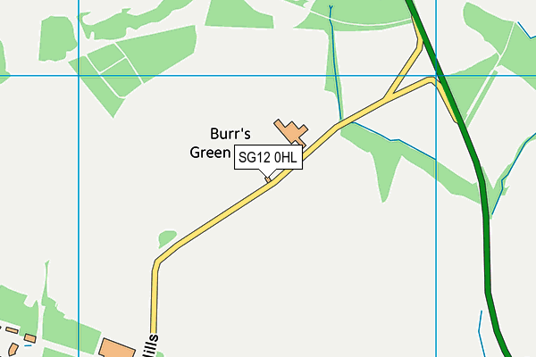 SG12 0HL map - OS VectorMap District (Ordnance Survey)