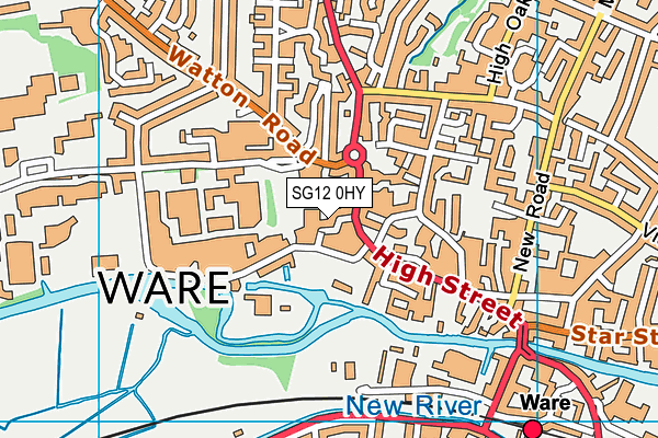 SG12 0HY map - OS VectorMap District (Ordnance Survey) SG12 0HY map - OS VectorMap District (Ordnance Survey)
