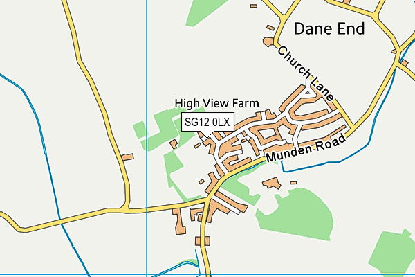 SG12 0LX map - OS VectorMap District (Ordnance Survey)