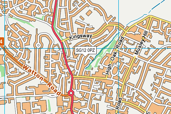 SG12 0PZ map - OS VectorMap District (Ordnance Survey) SG12 0PZ map - OS VectorMap District (Ordnance Survey)