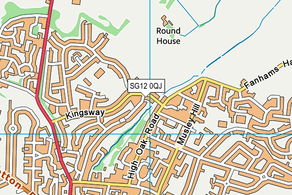 SG12 0QJ map - OS VectorMap District (Ordnance Survey) SG12 0QJ map - OS VectorMap District (Ordnance Survey)