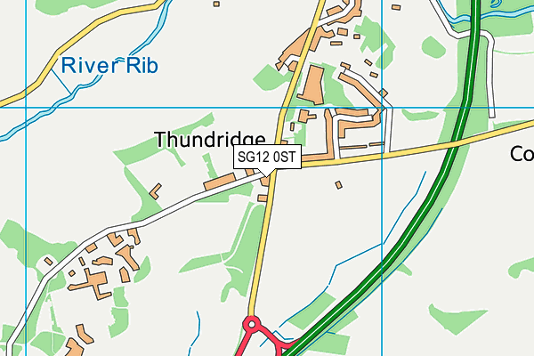 SG12 0ST map - OS VectorMap District (Ordnance Survey) SG12 0ST map - OS VectorMap District (Ordnance Survey)