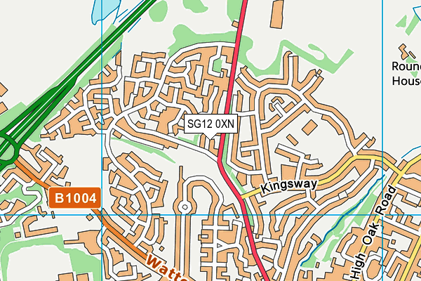 SG12 0XN map - OS VectorMap District (Ordnance Survey) SG12 0XN map - OS VectorMap District (Ordnance Survey)