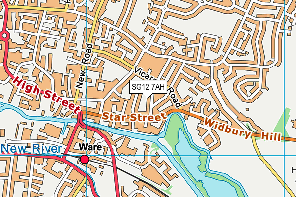 SG12 7AH map - OS VectorMap District (Ordnance Survey) SG12 7AH map - OS VectorMap District (Ordnance Survey)