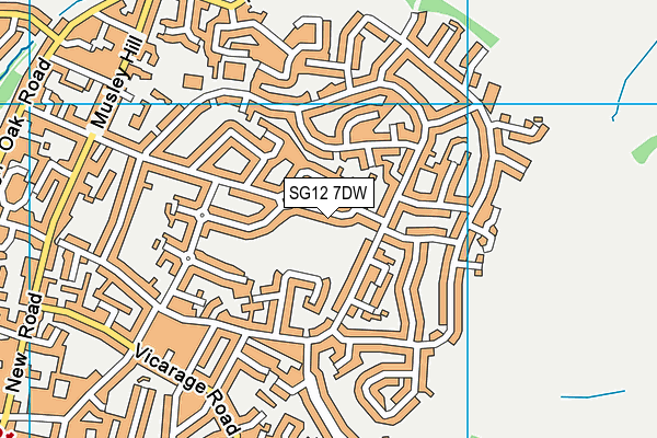 SG12 7DW map - OS VectorMap District (Ordnance Survey) SG12 7DW map - OS VectorMap District (Ordnance Survey)
