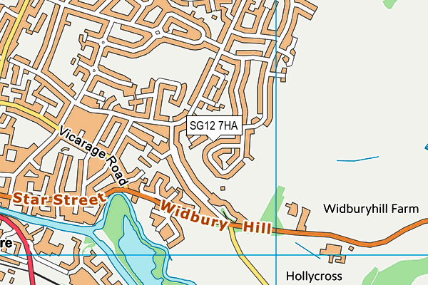 SG12 7HA map - OS VectorMap District (Ordnance Survey) SG12 7HA map - OS VectorMap District (Ordnance Survey)