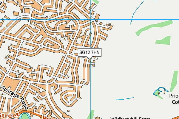 SG12 7HN map - OS VectorMap District (Ordnance Survey)