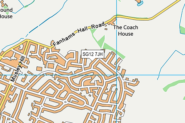 SG12 7JH map - OS VectorMap District (Ordnance Survey)