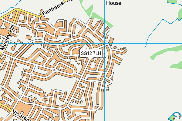 SG12 7LH map - OS VectorMap District (Ordnance Survey) SG12 7LH map - OS VectorMap District (Ordnance Survey)