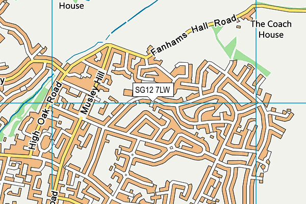 SG12 7LW map - OS VectorMap District (Ordnance Survey) SG12 7LW map - OS VectorMap District (Ordnance Survey)
