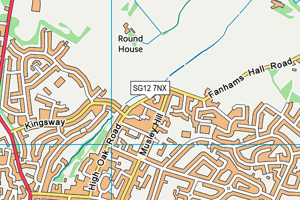 SG12 7NX map - OS VectorMap District (Ordnance Survey) SG12 7NX map - OS VectorMap District (Ordnance Survey)