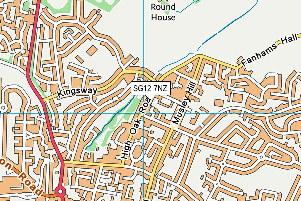 SG12 7NZ map - OS VectorMap District (Ordnance Survey) SG12 7NZ map - OS VectorMap District (Ordnance Survey)