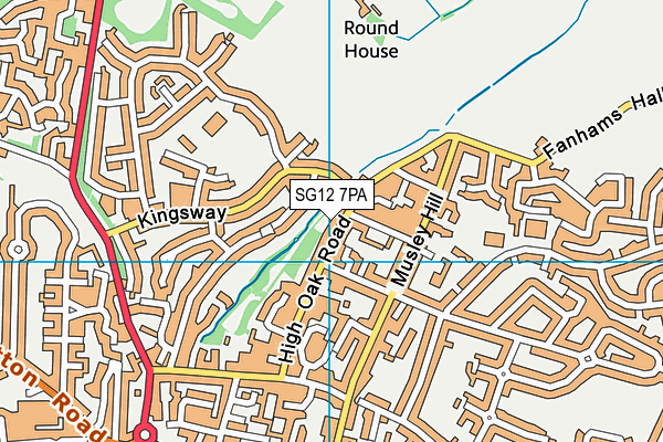 SG12 7PA map - OS VectorMap District (Ordnance Survey) SG12 7PA map - OS VectorMap District (Ordnance Survey)