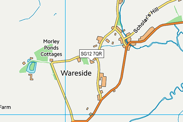 SG12 7QR map - OS VectorMap District (Ordnance Survey)