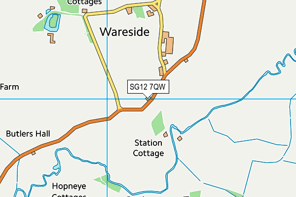 SG12 7QW map - OS VectorMap District (Ordnance Survey) SG12 7QW map - OS VectorMap District (Ordnance Survey)