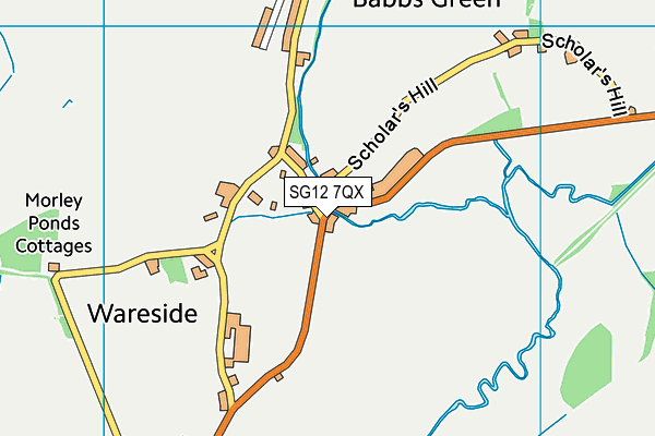 SG12 7QX map - OS VectorMap District (Ordnance Survey) SG12 7QX map - OS VectorMap District (Ordnance Survey)