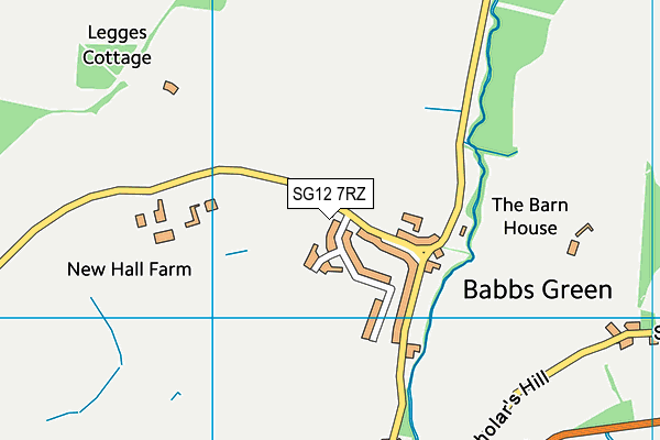 SG12 7RZ map - OS VectorMap District (Ordnance Survey)