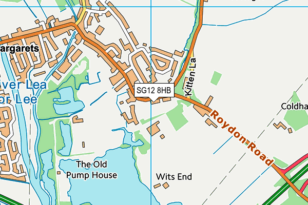 SG12 8HB map - OS VectorMap District (Ordnance Survey) SG12 8HB map - OS VectorMap District (Ordnance Survey)