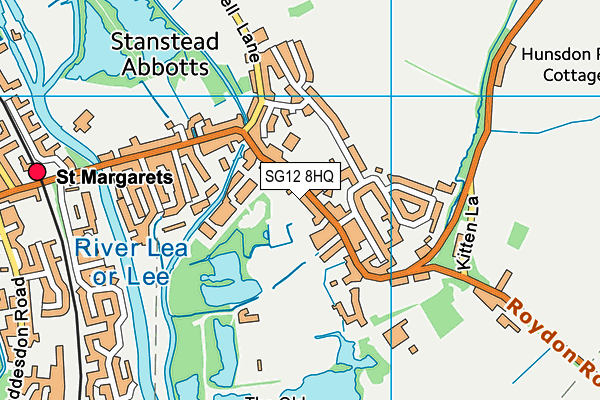 SG12 8HQ map - OS VectorMap District (Ordnance Survey)