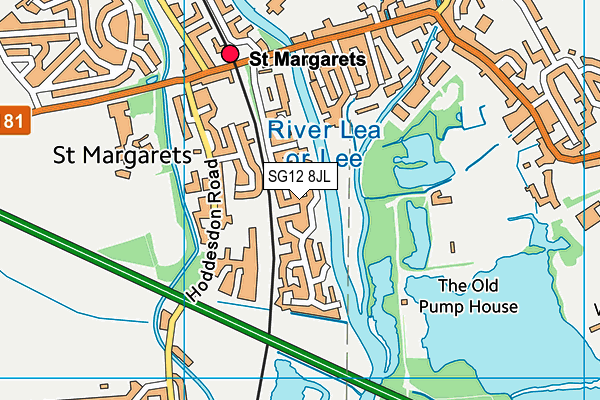 SG12 8JL map - OS VectorMap District (Ordnance Survey)