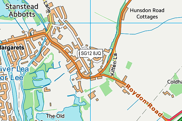 SG12 8JQ map - OS VectorMap District (Ordnance Survey) SG12 8JQ map - OS VectorMap District (Ordnance Survey)