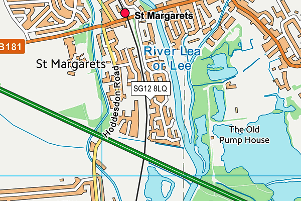 SG12 8LQ map - OS VectorMap District (Ordnance Survey) SG12 8LQ map - OS VectorMap District (Ordnance Survey)