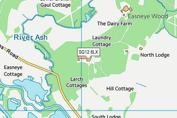 SG12 8LX map - OS VectorMap District (Ordnance Survey)
