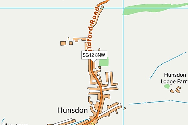 SG12 8NW map - OS VectorMap District (Ordnance Survey)