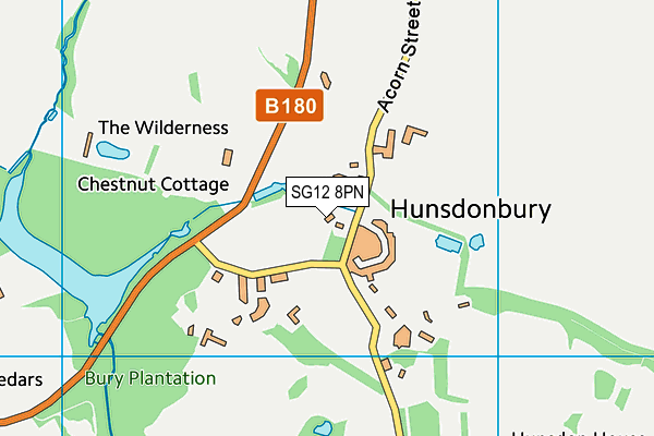 SG12 8PN map - OS VectorMap District (Ordnance Survey)