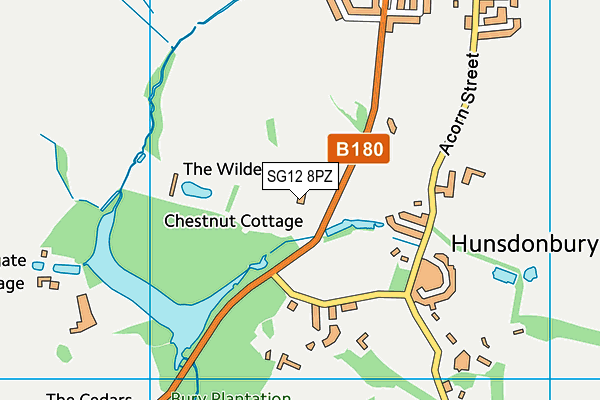 SG12 8PZ map - OS VectorMap District (Ordnance Survey) SG12 8PZ map - OS VectorMap District (Ordnance Survey)