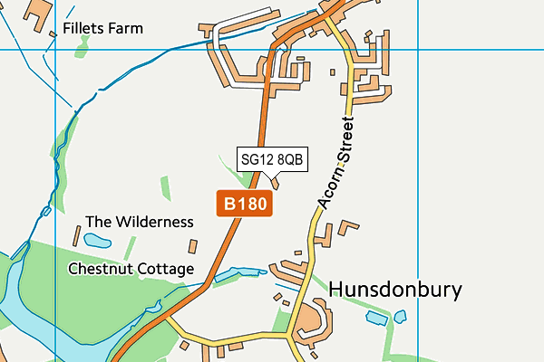 SG12 8QB map - OS VectorMap District (Ordnance Survey) SG12 8QB map - OS VectorMap District (Ordnance Survey)