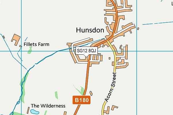 SG12 8QJ map - OS VectorMap District (Ordnance Survey) SG12 8QJ map - OS VectorMap District (Ordnance Survey)