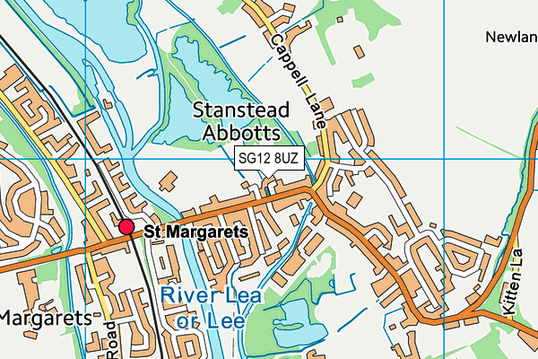 SG12 8UZ map - OS VectorMap District (Ordnance Survey)