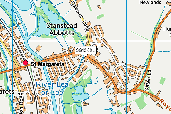 SG12 8XL map - OS VectorMap District (Ordnance Survey) SG12 8XL map - OS VectorMap District (Ordnance Survey)