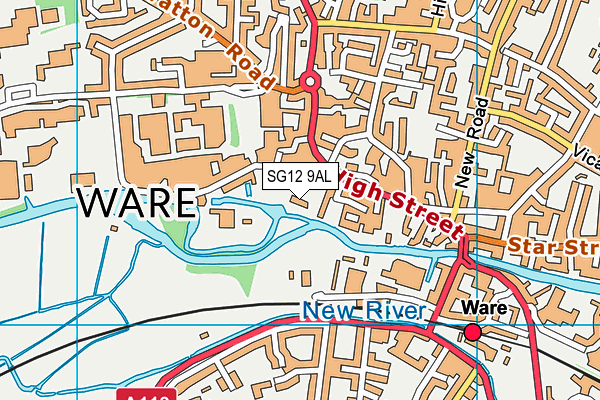 SG12 9AL map - OS VectorMap District (Ordnance Survey) SG12 9AL map - OS VectorMap District (Ordnance Survey)
