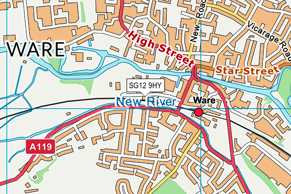 SG12 9HY map - OS VectorMap District (Ordnance Survey) SG12 9HY map - OS VectorMap District (Ordnance Survey)