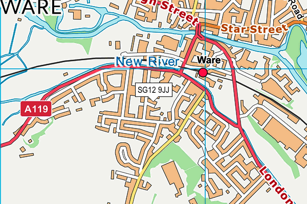 SG12 9JJ map - OS VectorMap District (Ordnance Survey) SG12 9JJ map - OS VectorMap District (Ordnance Survey)