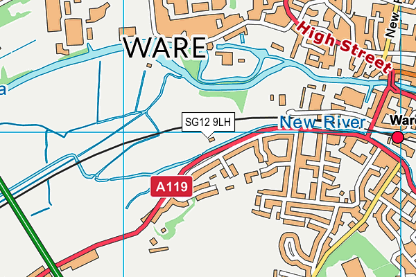SG12 9LH map - OS VectorMap District (Ordnance Survey) SG12 9LH map - OS VectorMap District (Ordnance Survey)