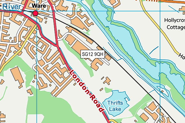 SG12 9QH map - OS VectorMap District (Ordnance Survey) SG12 9QH map - OS VectorMap District (Ordnance Survey)