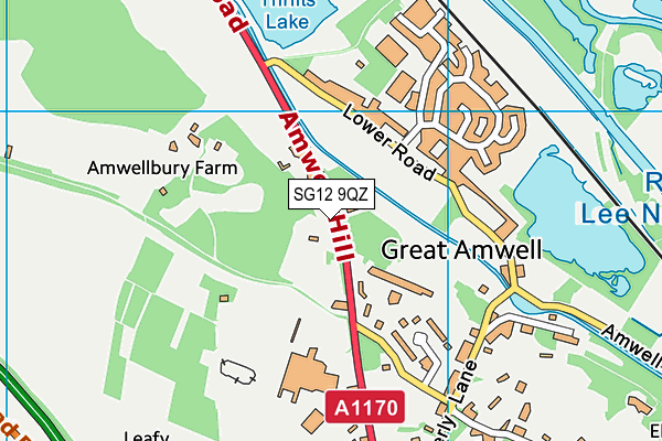 SG12 9QZ map - OS VectorMap District (Ordnance Survey) SG12 9QZ map - OS VectorMap District (Ordnance Survey)
