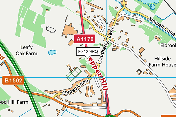 SG12 9RQ map - OS VectorMap District (Ordnance Survey) SG12 9RQ map - OS VectorMap District (Ordnance Survey)