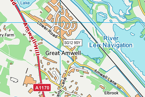 SG12 9SY map - OS VectorMap District (Ordnance Survey) SG12 9SY map - OS VectorMap District (Ordnance Survey)