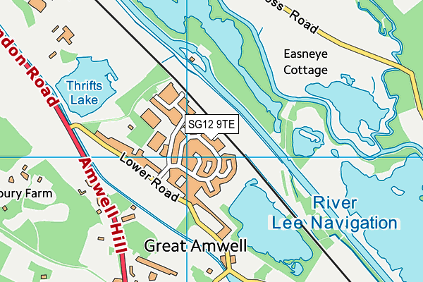 SG12 9TE map - OS VectorMap District (Ordnance Survey) SG12 9TE map - OS VectorMap District (Ordnance Survey)